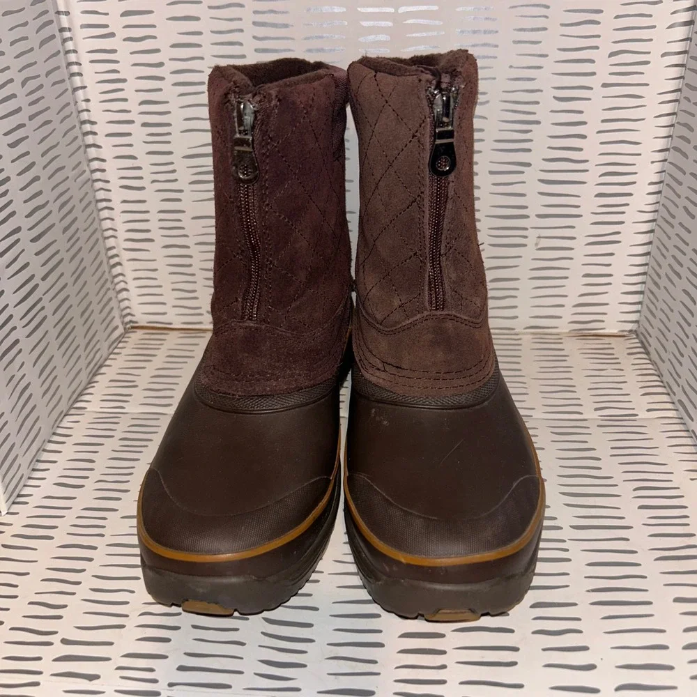 Bass Cordova Women Brown Quilted Suede Waterproof‎ Winter Duck Boots Size 7